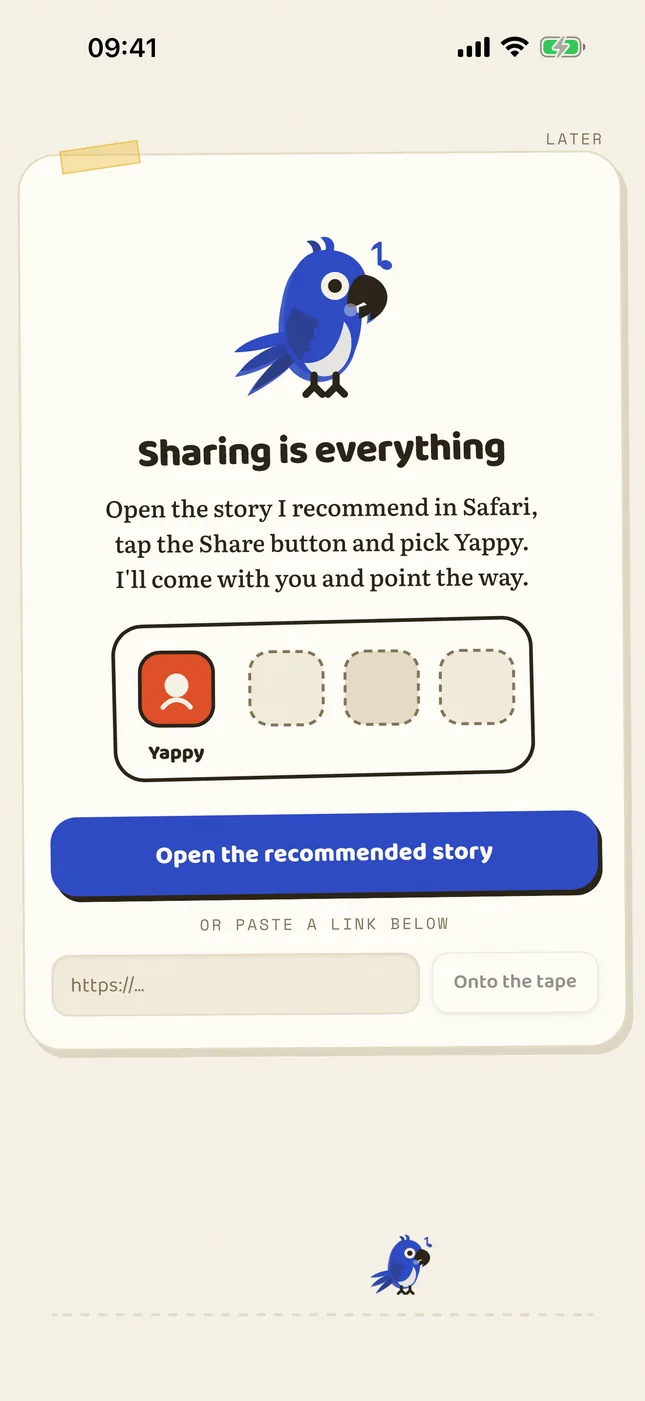 You share, and it speaks.