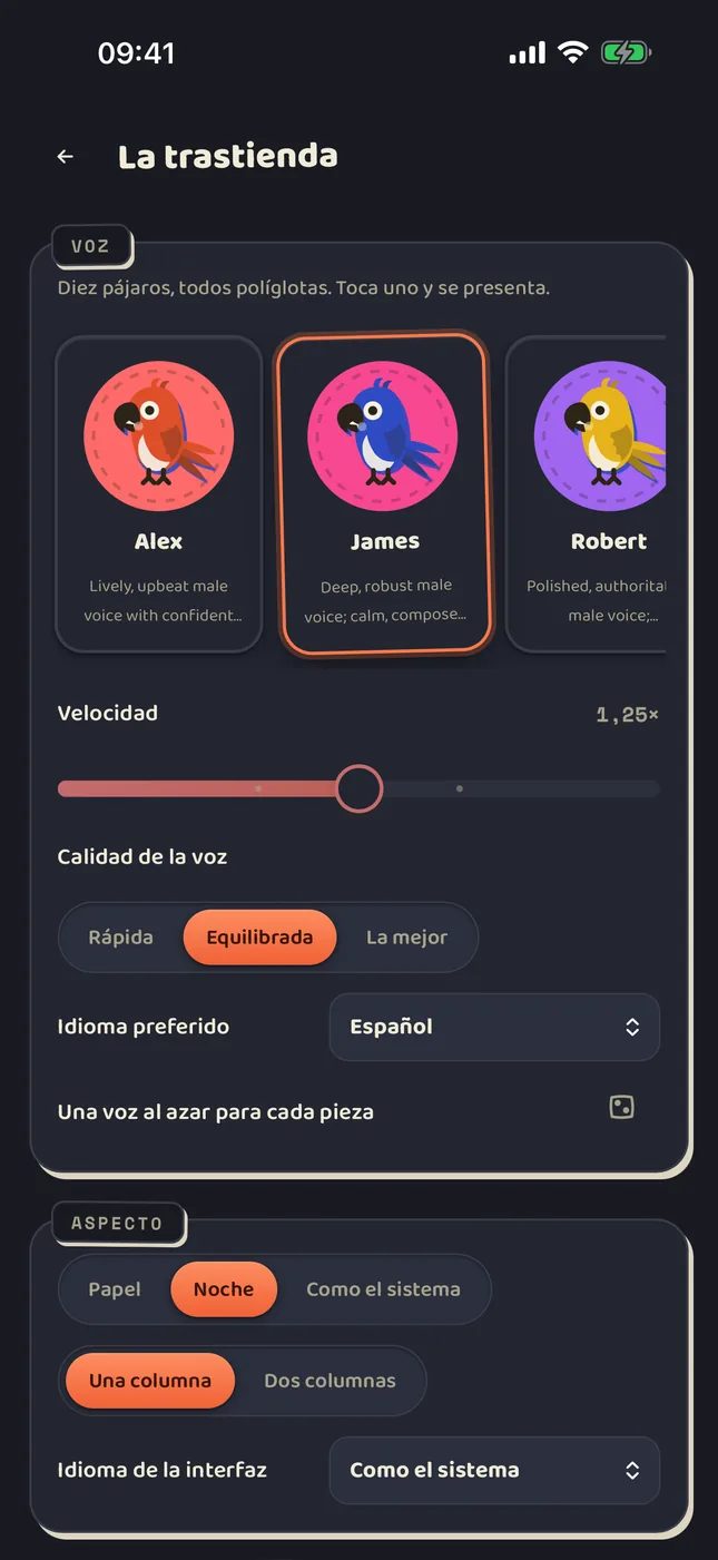 Las lenguas que habla.